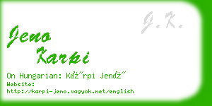 jeno karpi business card